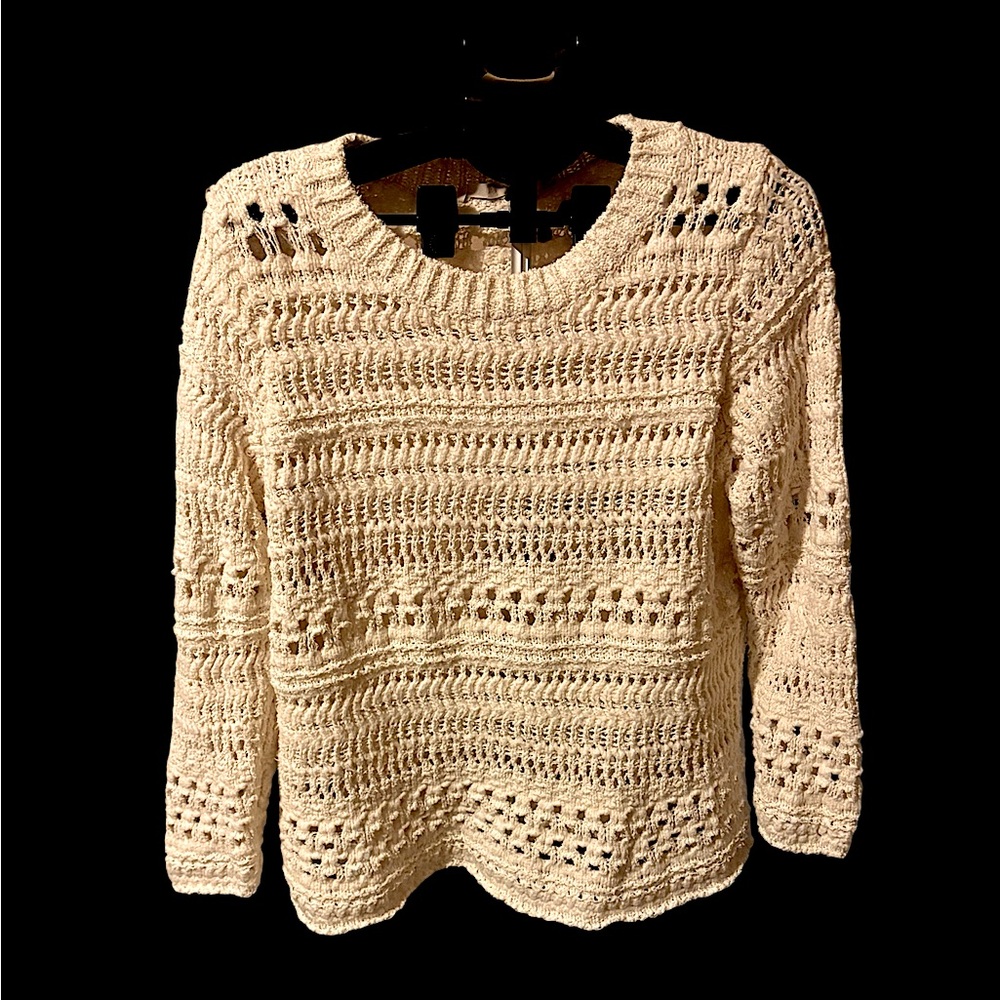 Petite open weave sweater